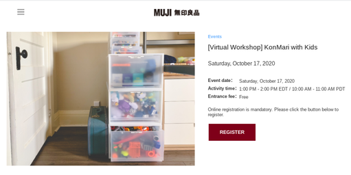 Michele Delory worked with MUJI Canada for a virtual presentation on KonMari with Kids