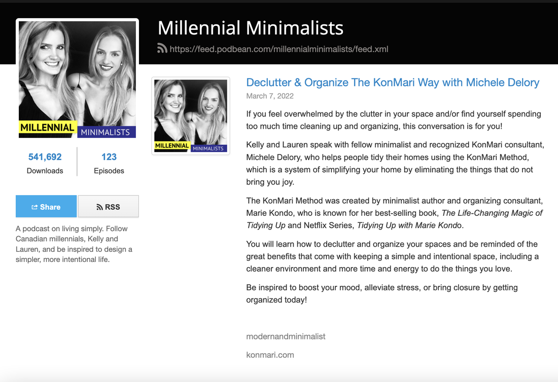 Michele Delory featured as an Organizing Expert on Millenial Minimalists podcast